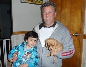 Craig and son Asa with Goldi Lox
